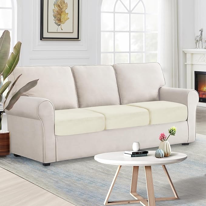 NAISI Couch Cushion Covers 3 Pieces Velvet Stretch Sofa Seat Covers or Backrest - Image 4
