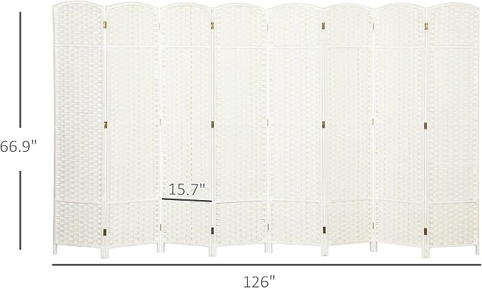 HOMCOM Room Divider, 8 Panel Folding Privacy Screen, 5.6' Tall Freestanding - Image 7