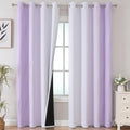 Estelar Textiler Lilac and Greyish White Ombre Blackout Curtains 102 Inches by ESTELARTEXTILER