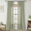 Linen Blend Sage Green Curtains 108 inch Length 2 Panels by Jolilight