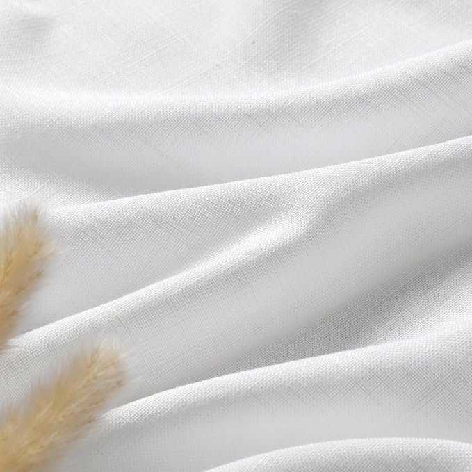 White Linen Curtains 80 inches Long - Image 5