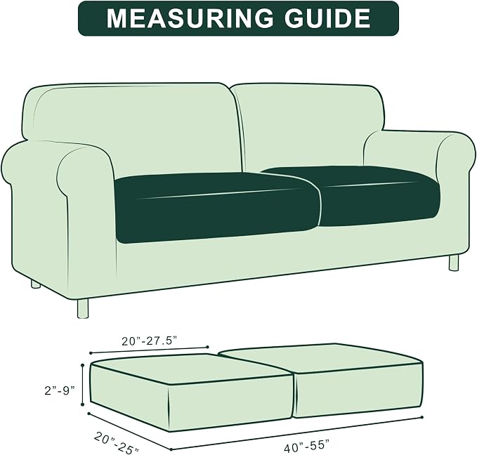 Hokway Stretch Couch Cushion Slipcovers Reversible Cushion Replacement - Image 3