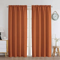 Chyhomenyc Orange Curtains 72 Inch Length 2 Panels Set, Faux Linen Textured by Chyhomenyc