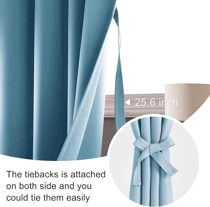 JIUZHEN Blackout Curtains for Bedroom– Thermal Insulated, Noise Reducing Room - Image 6