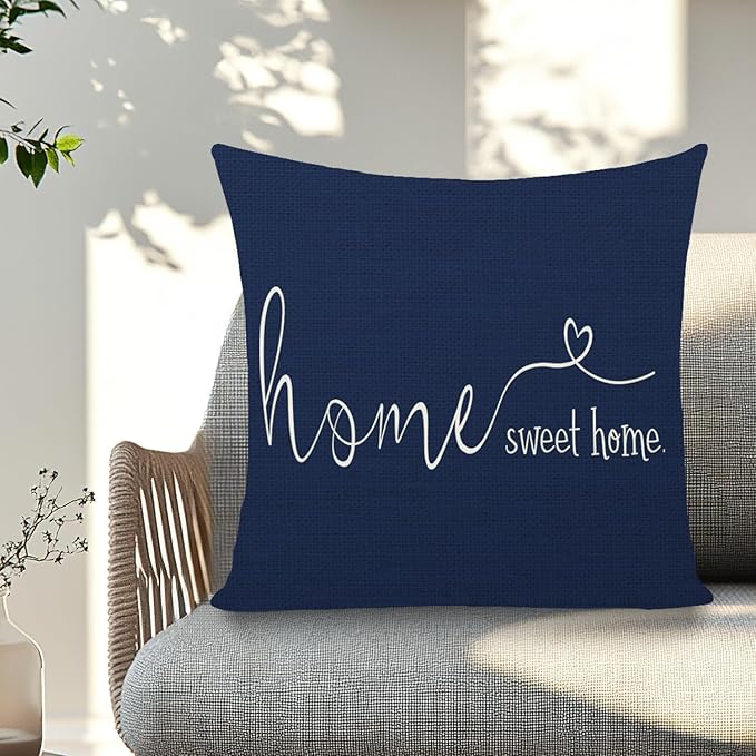 MFGNEH Home Sweet Home Quotes Farmhouse Pillow Covers 18x18 Inch, Farmhouse - Image 5