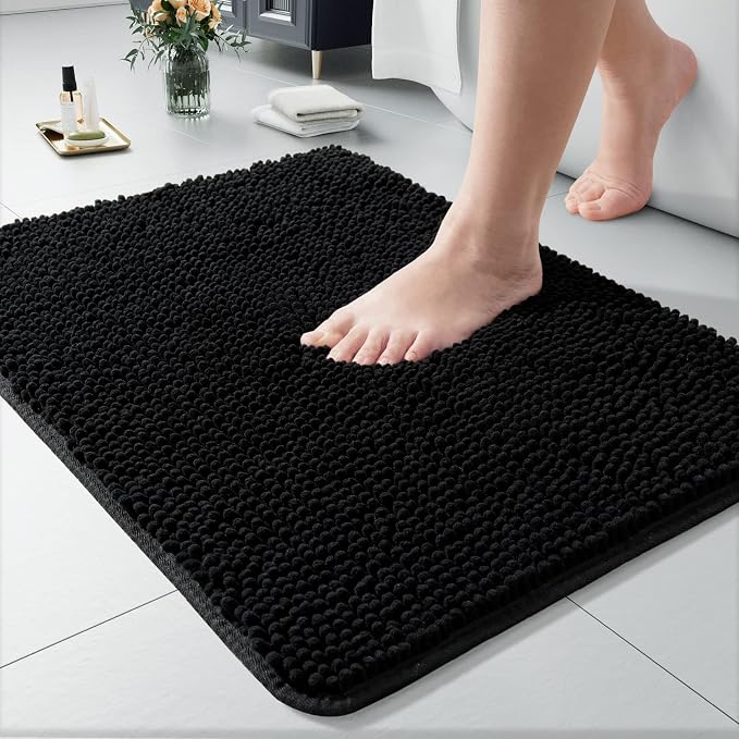 LOCHAS Luxury Bathroom Rug Shaggy Bath Mat 24 x 17 Inch, Washable Non Slip Bath by LOCHAS