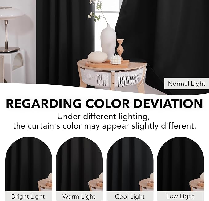 Deconovo Blackout Curtains, Thermal Insulated, W42 x L84 2 Panels, Back Tab - Image 6