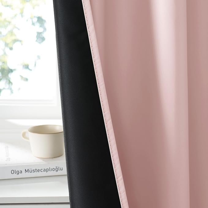 RYB HOME Bedroom Blackout Curtains 54 inches Long, 100% Blackout Thermal - Image 3