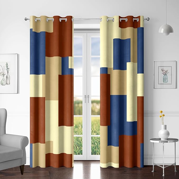 Tyrot Terracotta Blue 100% Blackout Curtains by TyrotHomeDecor