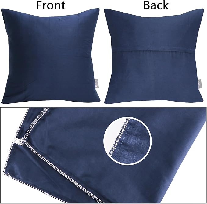Thmyo 4-Pack 100% Cotton Comfortable Solid Decorative Throw Pillow Case Square - Image 6