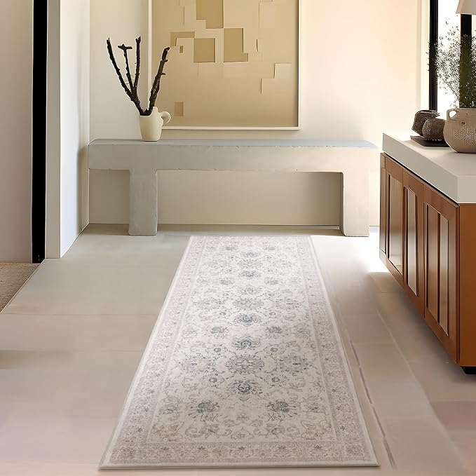 Phantoscope Washable Runner Rug 2'x6' Non-Slip, Vintage Neutral Hallway Rugs - Image 5