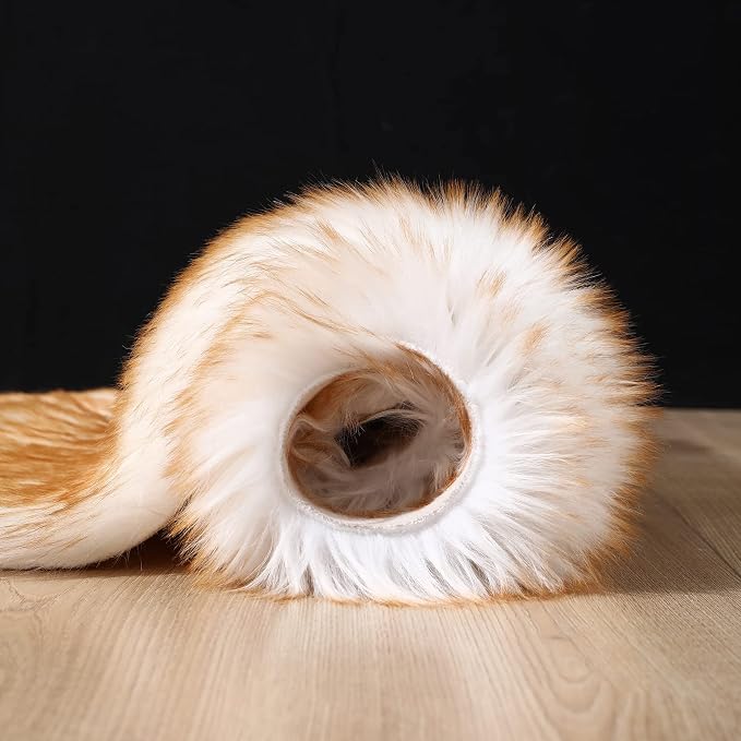 Faux Fur Rug Runner 2x6 ft White Yellow - Image 5