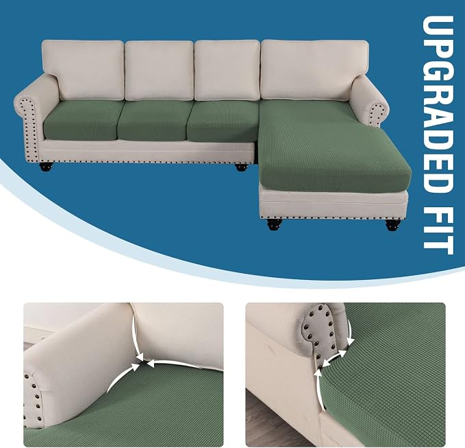 H.VERSAILTEX Sectional Couch Covers 4 Pieces Sofa Seat Cushion Covers L Shape - Image 7