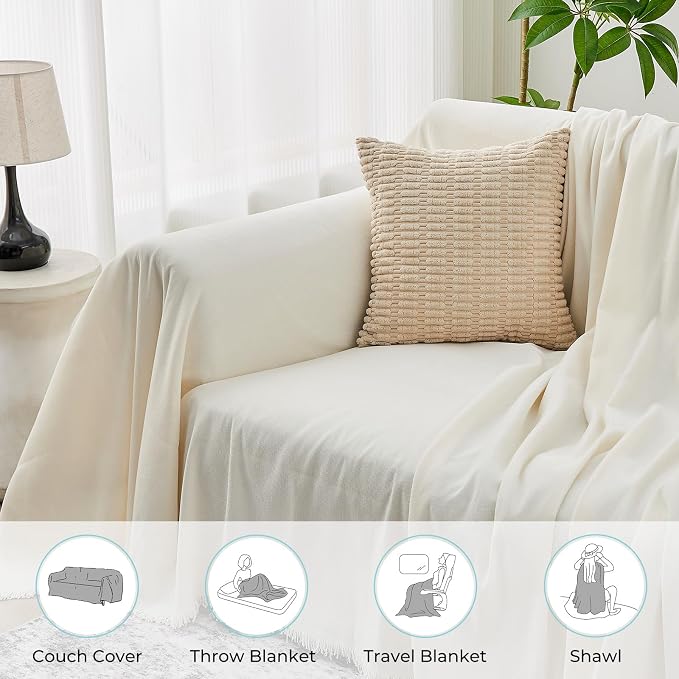 CAPALOCA Sectional Couch Covers, 2 Pieces Chenille Sofa Cover L Shaped Couch - Image 5