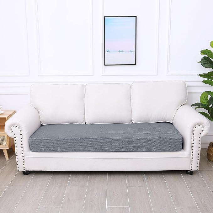 Smiry Waterproof Couch Cushion Covers, Stretch Jacquard Thick Sofa Cushion - Image 5