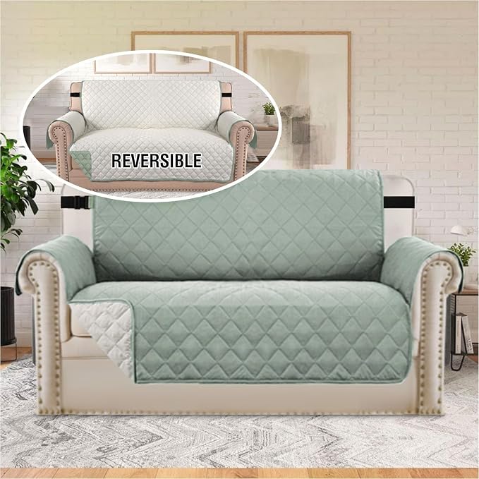 H.VERSAILTEX Reversible Loveseat Cover Water Resistant Loveseat Slipcover - Image 3