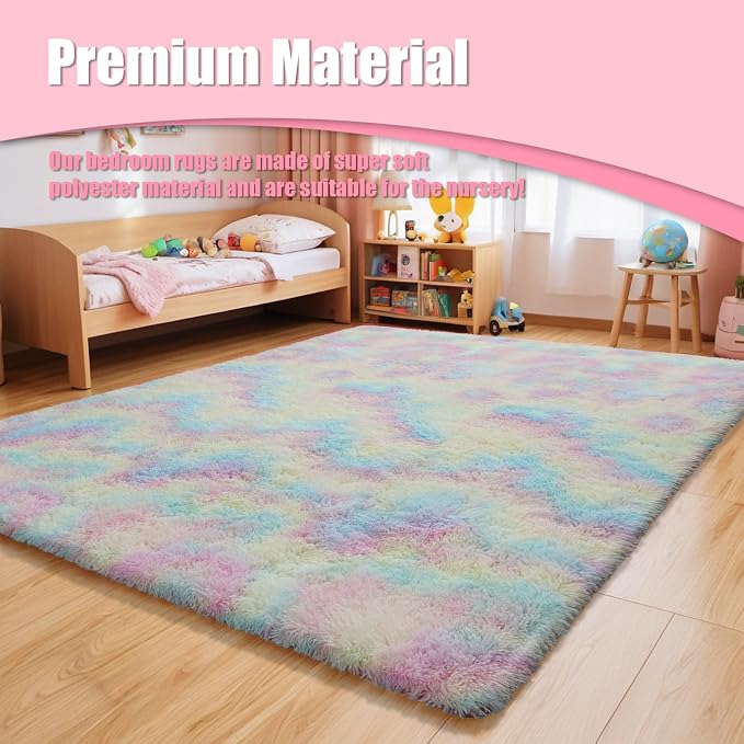 Shag Area Rug for Bedroom 4x6, Fluffy Area Rugs for Living Room, Soft Fuzzy Rug - Image 6