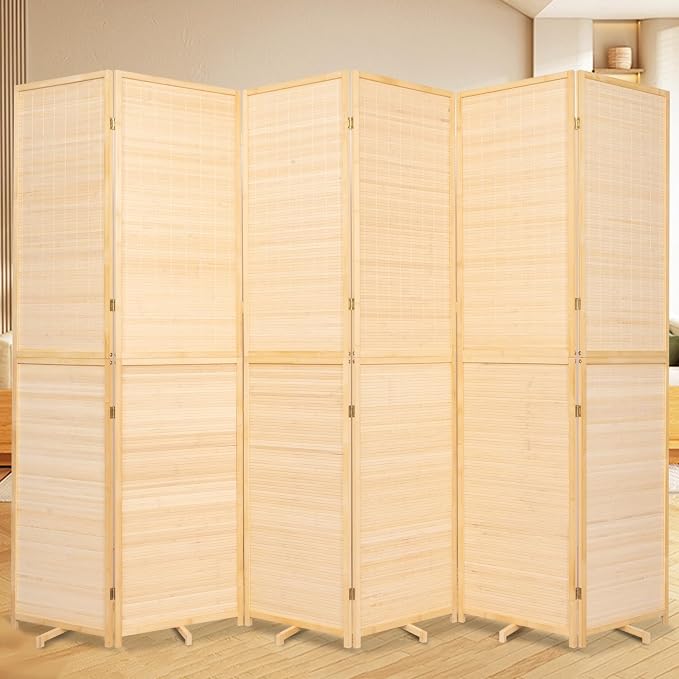 Bamboo Room Divider Folding Privacy Screens, Wall Divider by JVVMNJLK