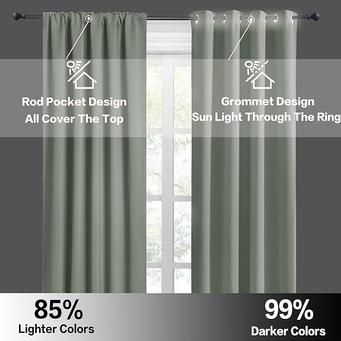 RYB HOME 54 inch Blackout Curtains - Image 5