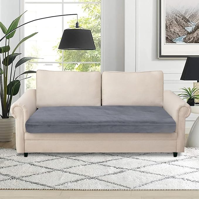NAISI Couch Cushion Covers 1 Piece Velvet Stretch Loveseat Cover or 2 Seat Sofa - Image 5