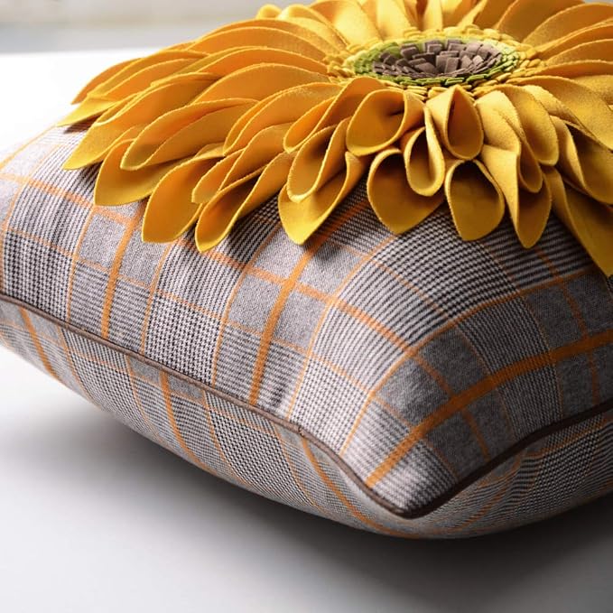 OiseauVoler 3D Sunflower Handmade Throw Pillow Cover Decorative Pillowcase - Image 5