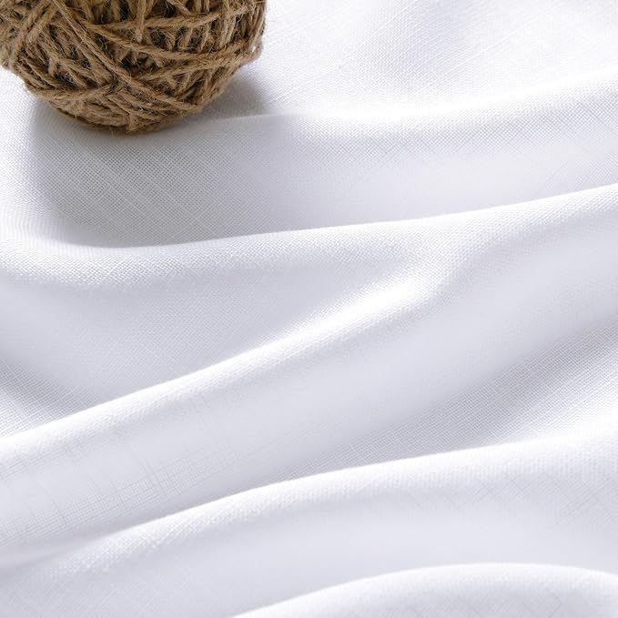 Snow White Linen 120 Inch Curtains - Image 4