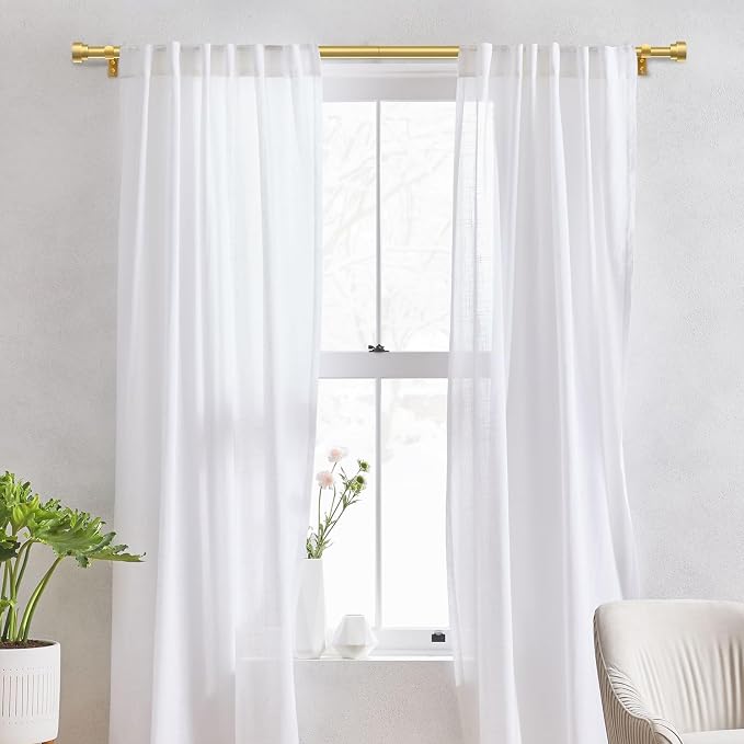 IFELS Heavy Duty Curtain Rods for Windows 66 to 120 Inch, 1 Inch Adjustable - Image 2