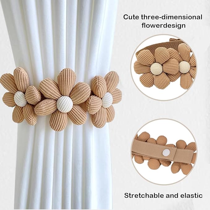 SRG Sunflower Curtain Tiebacks-2 Pack | Curtain Holdbacks - Image 3