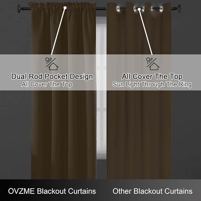 OVZME Gold Short Blackout Curtains - Image 6