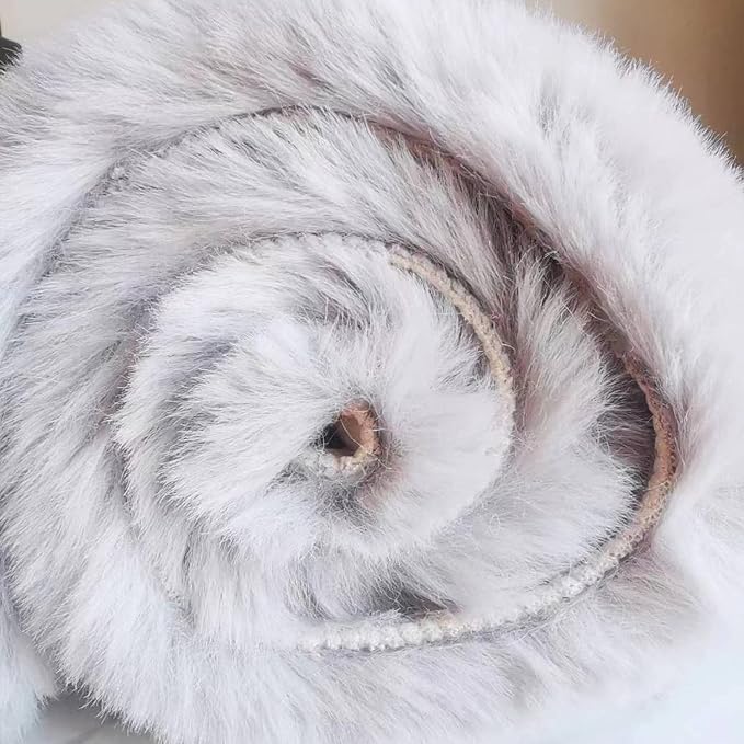 Ghouse Soft Faux Sheepskin Fur Rug 2x4 Grey Fluffy Bedside Rugs Plush Rug Shag - Image 5