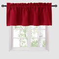 Hiasan Red Valance Curtains for Kitchen Blackout Thermal Insulated Rod Pocket by Hiasan
