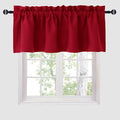 Hiasan Red Valance Curtains for Kitchen Blackout Thermal Insulated Rod Pocket by Hiasan