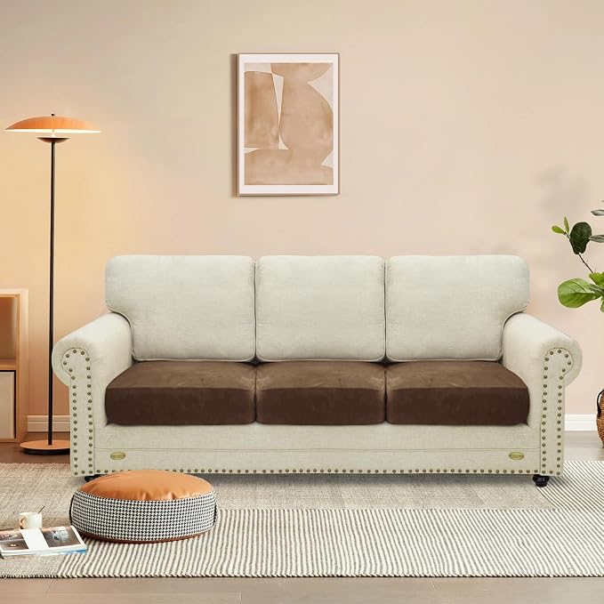 MAXIJIN Velvet Stretch Seat Cushion Covers Couch Cushion Cover - Image 2