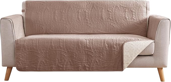 Loveseat Covers for 2 Cushion Couch, Water-Repellent Slip Covers for Sofa by Pamhaven