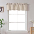 Gwine Linen Valance for Windows, Light Filtering Faux Linen Textured Kitchen by Gwine