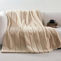 Cozy Bliss Deluxe Sheared Rabbit Faux Fur Throw Blanket, Soft Fuzzy High-Low by CozyBliss