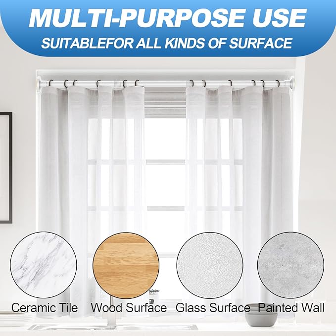CorkLatta White Shower Curtain Rod 31 to 92 Inch, 1 Inch Diameter Adjustable - Image 6