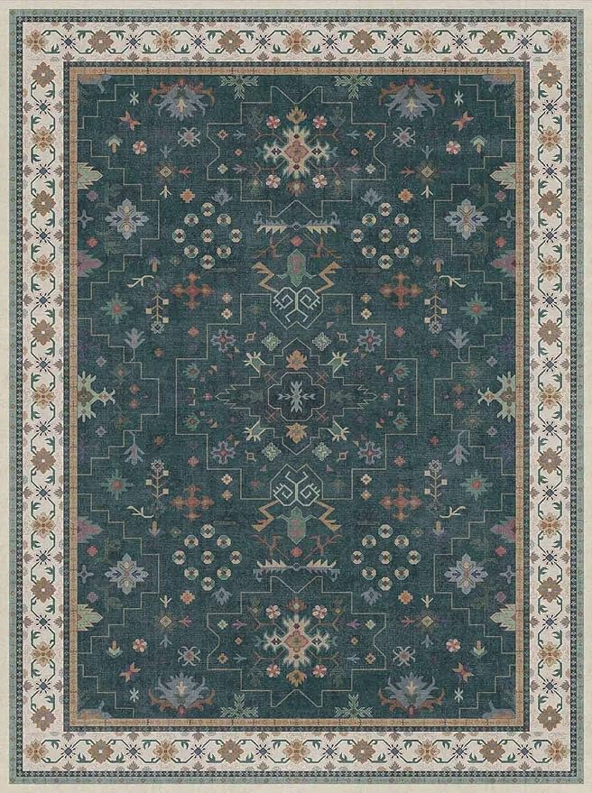 Dark Green Oushak 3x4 Large Entryway Rug - Image 2