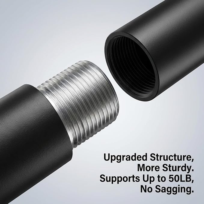 IFELS Heavy Duty Curtain Rods for Windows 72 to 144 Inch, 1 Inch Adjustable - Image 2