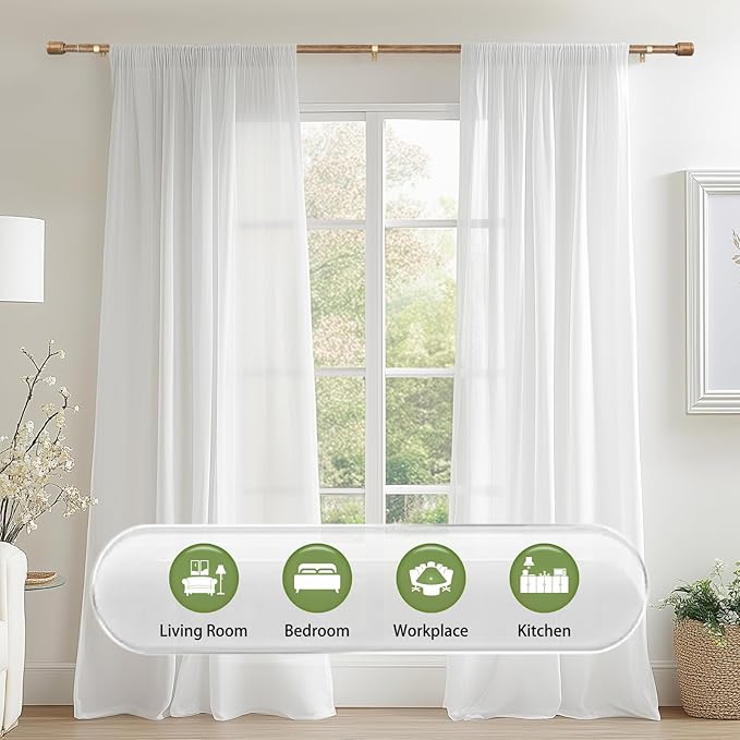 5/8” Diameter Curtain Rods 30-120 Inch, - Image 6