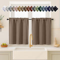 OVZME Brown Blackout Curtains for Small Window Treatment, Light Blocking Short by OVZME