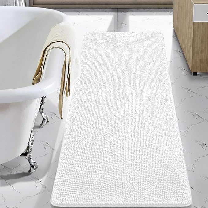 LOCHAS Luxury Bathroom Rug Shaggy Bath Mat 24 x 60 Inch, Washable Non Slip Bath by LOCHAS