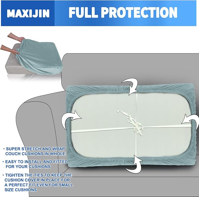 MAXIJIN 1 Piece Velvet Chaise Cover Stretch Sectional Couch Covers - Image 4