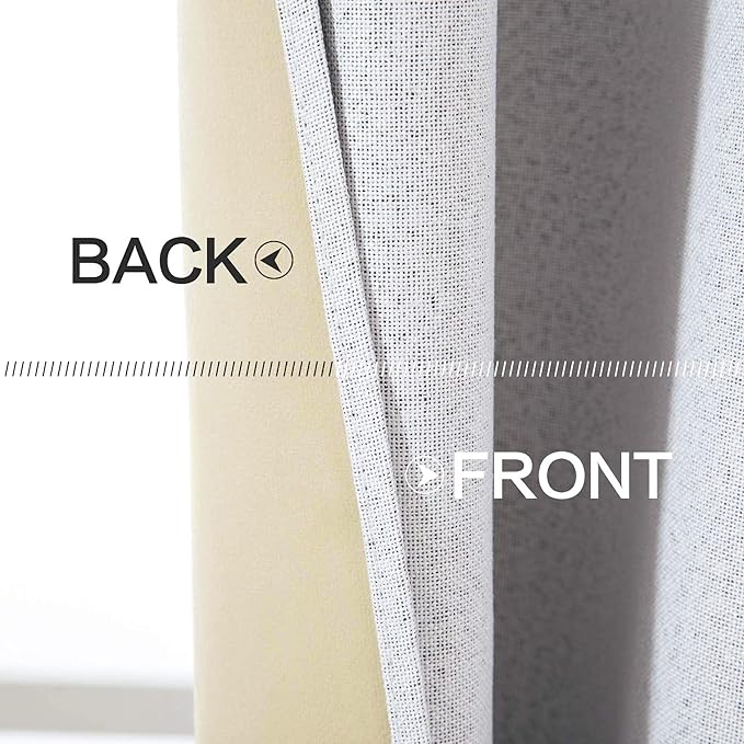 MIULEE White Blackout Curtains Linen Textured - Image 6
