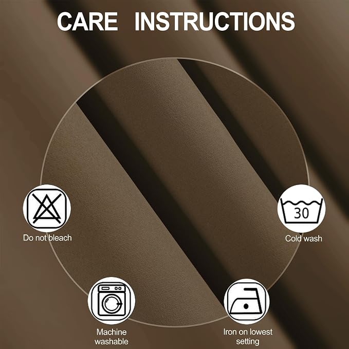 LEMOMO Brown Thermal Blackout Curtains/52 x 72 Inch/Set of 2 Panels Room - Image 4