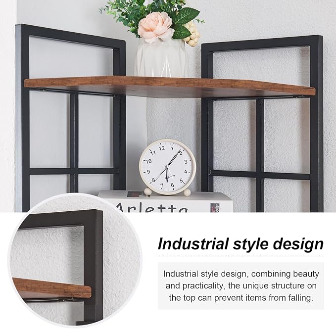 HOMISSUE Corner Shelf, 6 Tier Tall Narrow Bookshelf 76.9", Industrial Corner - Image 6