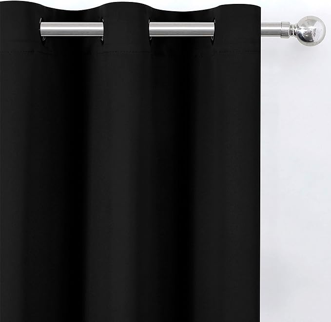 LEMOMO Black Thermal Blackout Curtains/42 x 84 Inch/Set of 2 Panels Room - Image 6