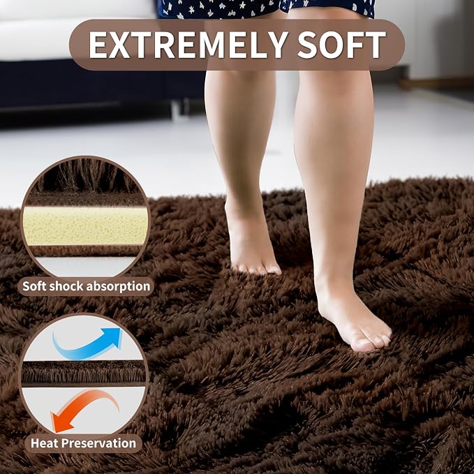 Merelax Soft Modern Indoor Large Shaggy Rug - Image 5