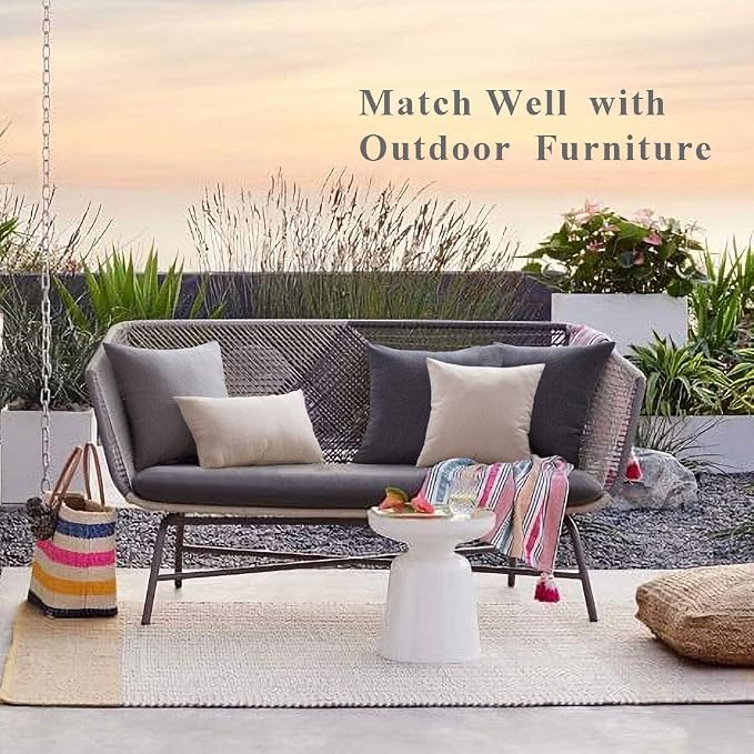 MIULEE Pack of 2 Decorative Outdoor Solid Waterproof Throw Pillow Covers Faux - Image 7