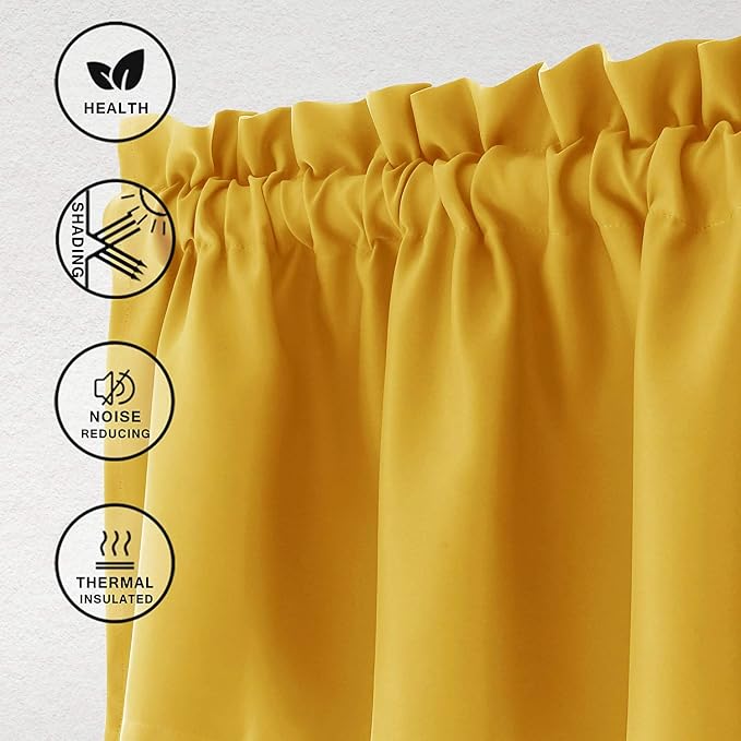 Hiasan Yellow Valance Curtains for Kitchen - Image 2